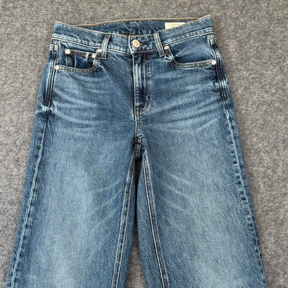 AYR The Secret Sauce Wide Leg Jeans Blue Medium Wash High Rise Made in LA 25S - Picture 2 of 12